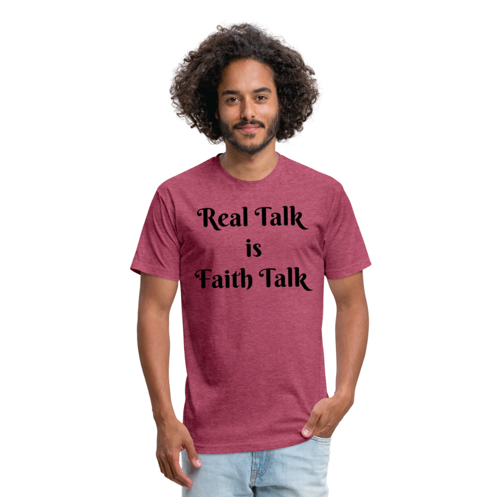 Real Talk is Faith Talk Black Lettering - heather burgundy