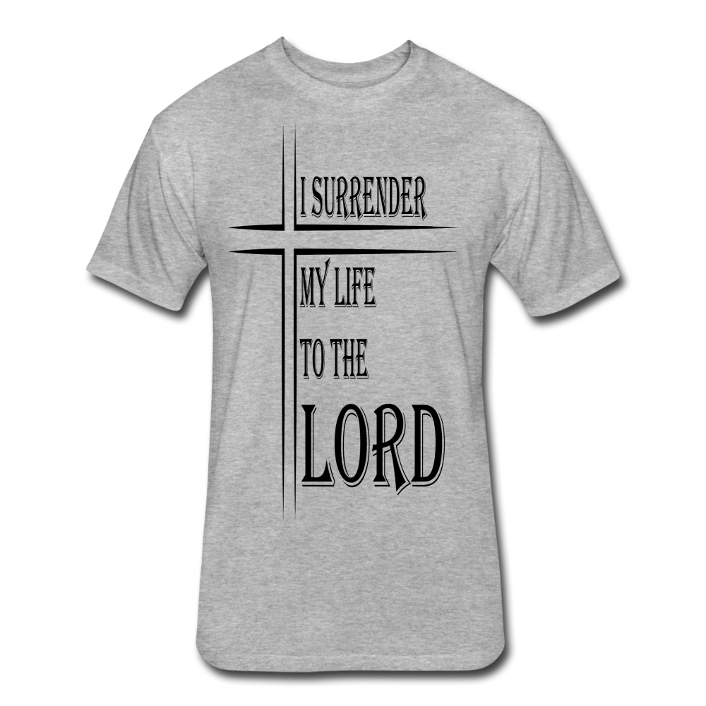 Surrender to the Lord Black Lettering - heather gray