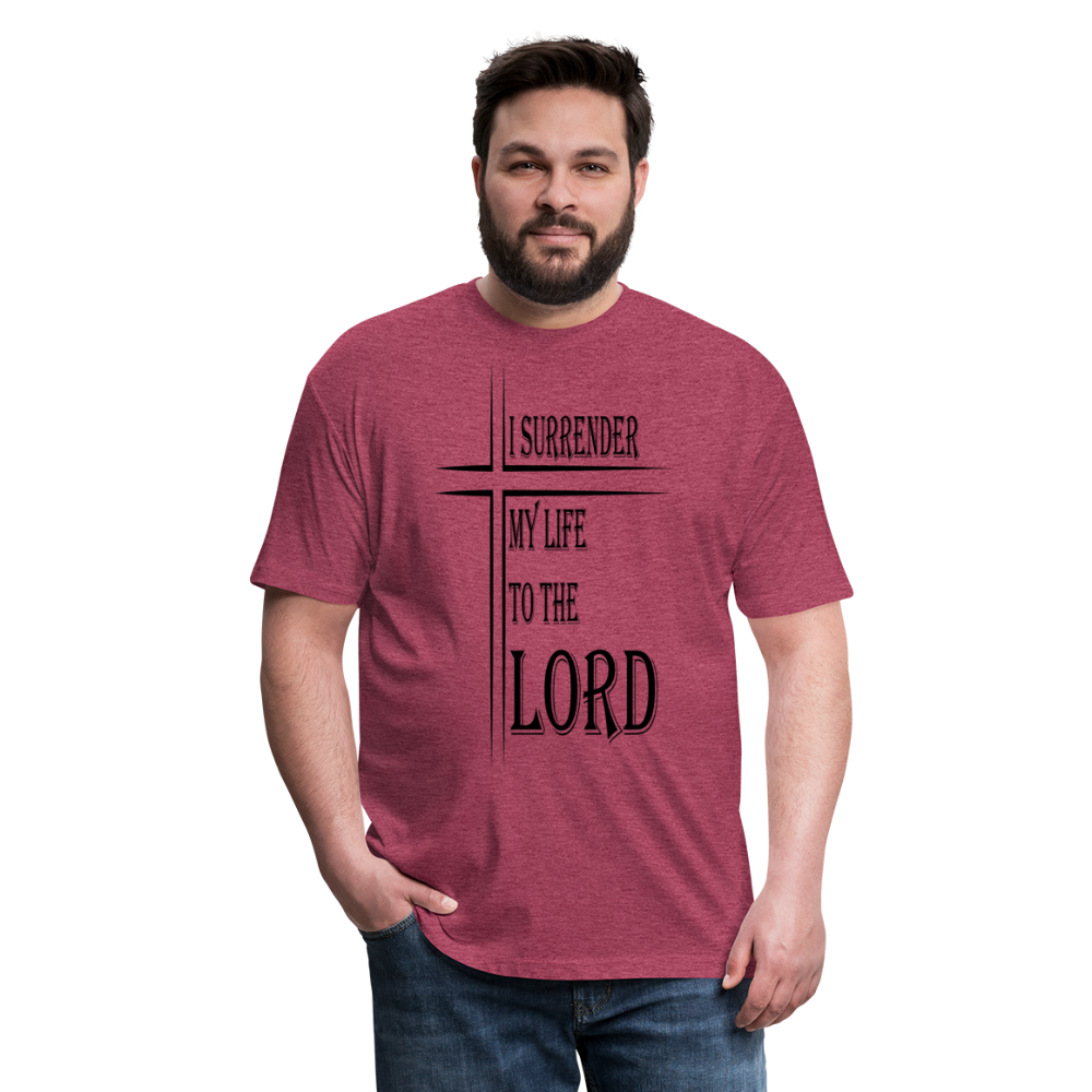 Surrender to the Lord Black Lettering - heather burgundy