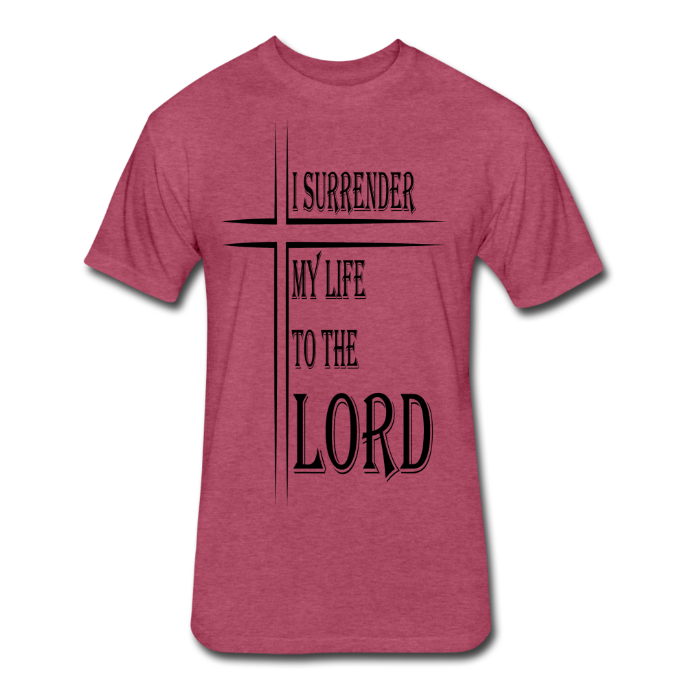 Surrender to the Lord Black Lettering - heather burgundy