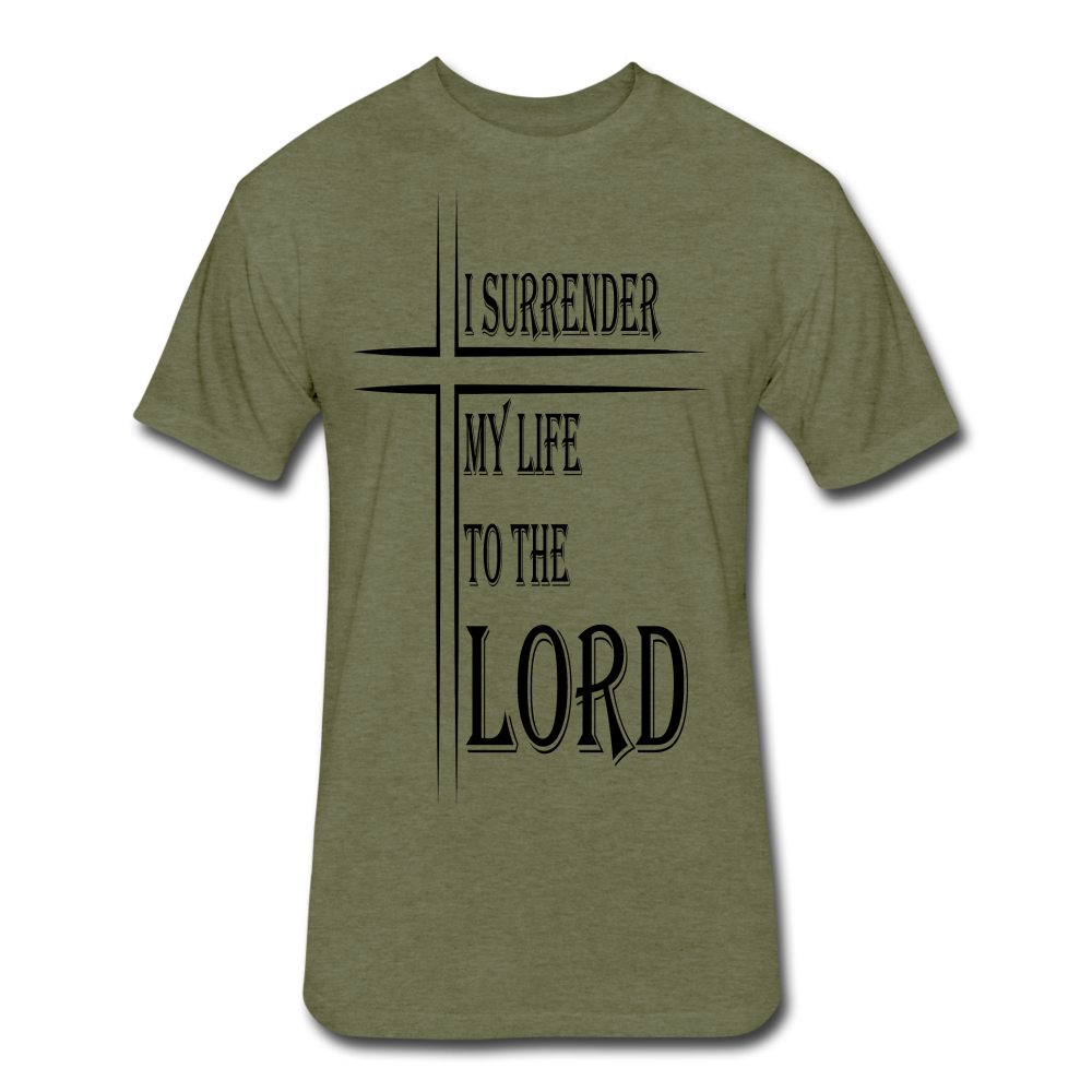 Surrender to the Lord Black Lettering - heather military green