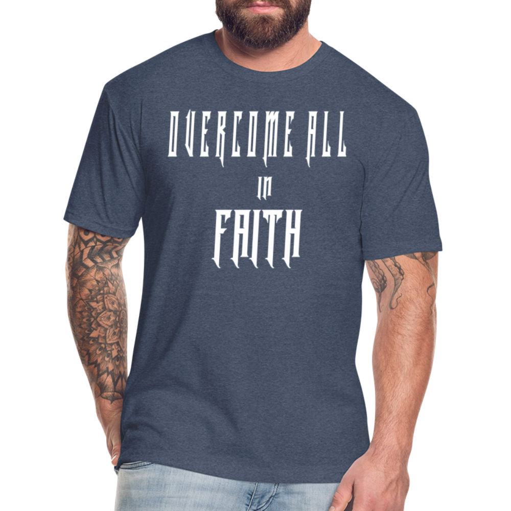 Overcome All - White Lettering - heather navy