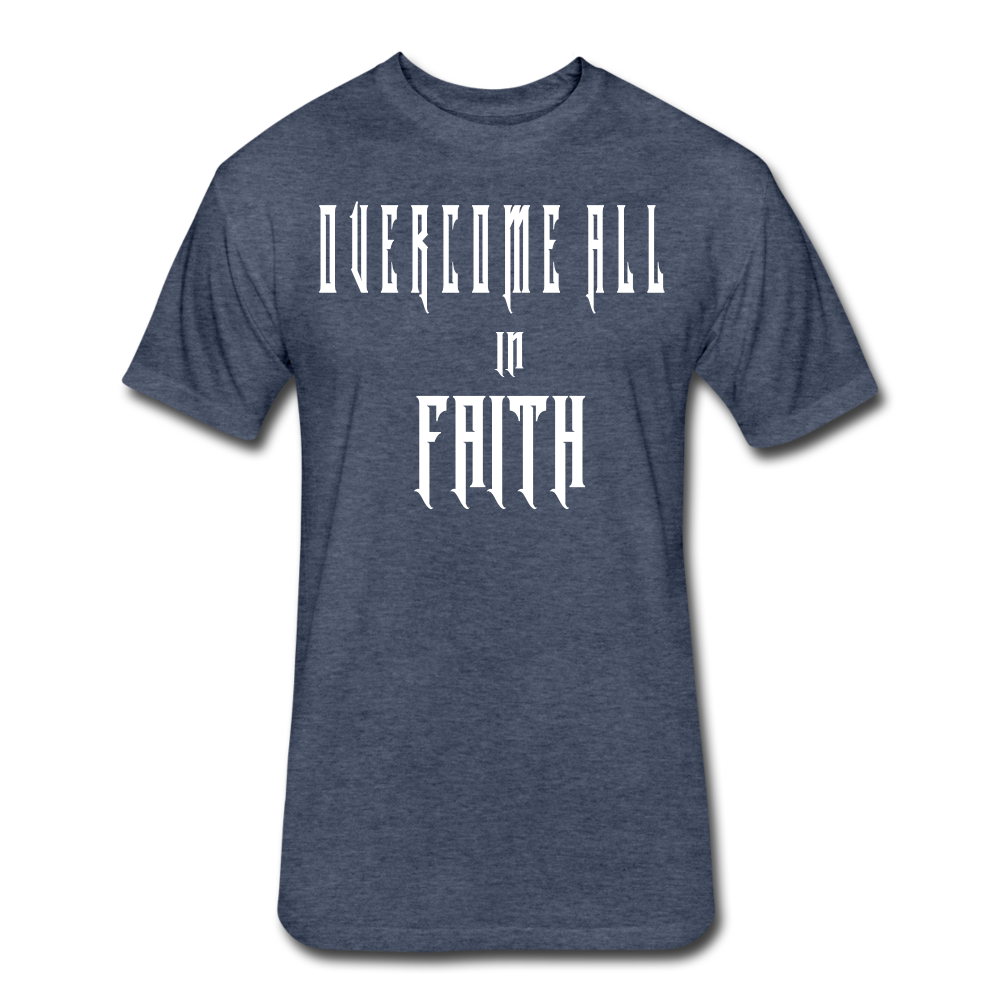 Overcome All - White Lettering - heather navy