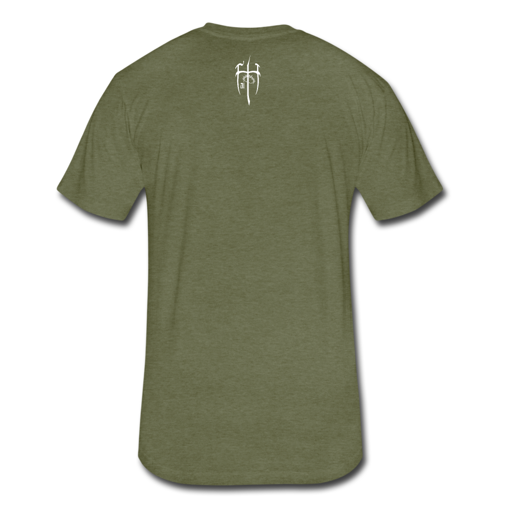 Overcome All - White Lettering - heather military green