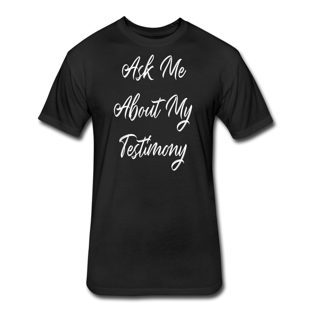 Testimony - White Lettering - black