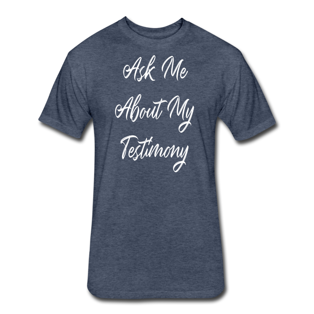 Testimony - White Lettering - heather navy