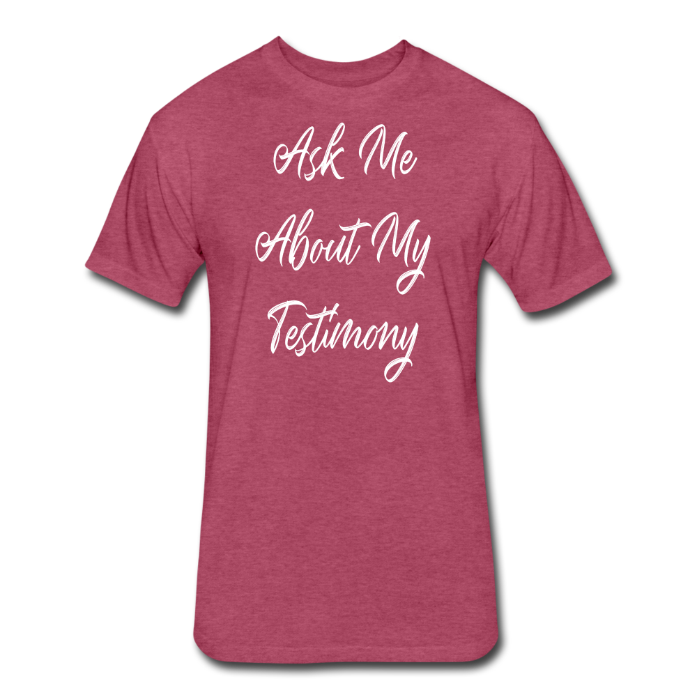 Testimony - White Lettering - heather burgundy