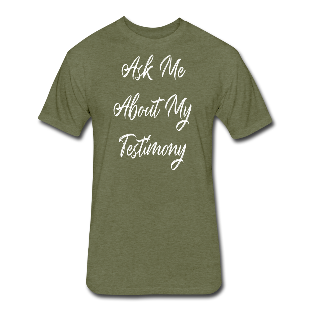 Testimony - White Lettering - heather military green