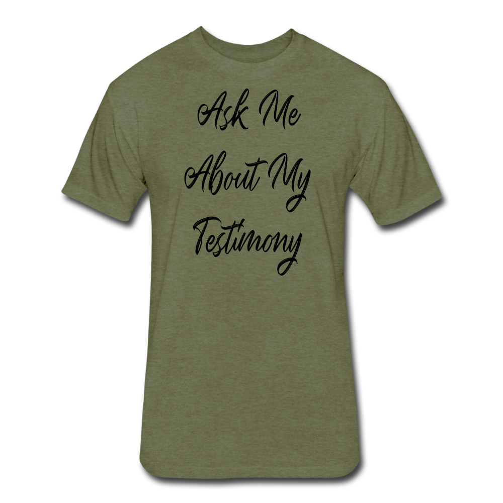 Testimony Black Lettering - heather military green