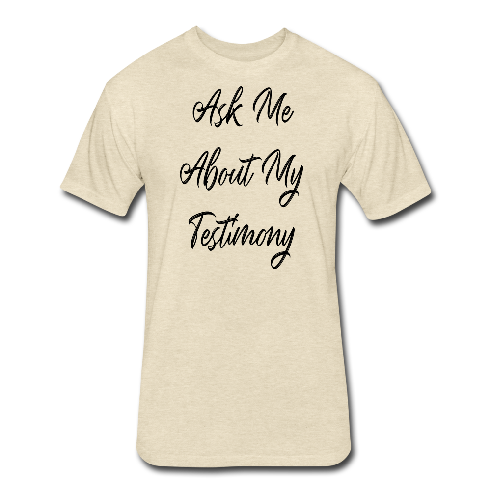 Testimony Black Lettering - heather cream